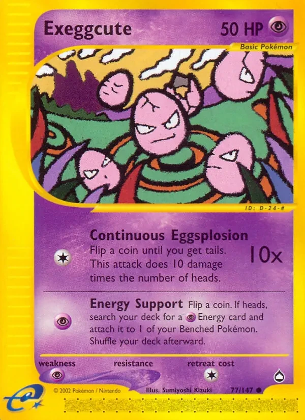 Exeggcute 77/147 Aquapolis Pokémon card