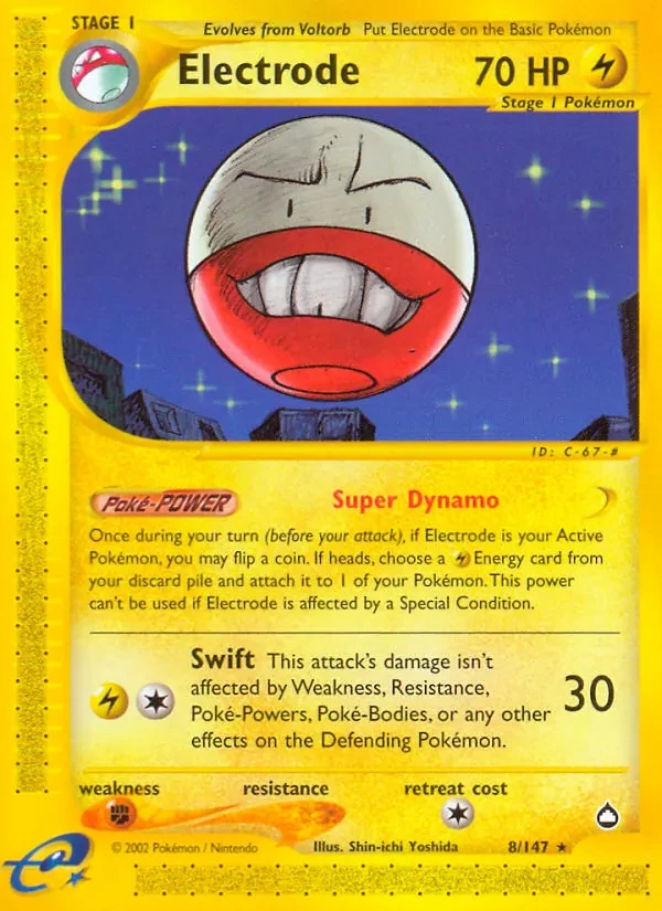 Carta Pokémon Electrode 8/147 Aquapolis
