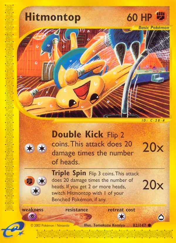 Hitmontop 82/147 Aquapolis Pokémon card