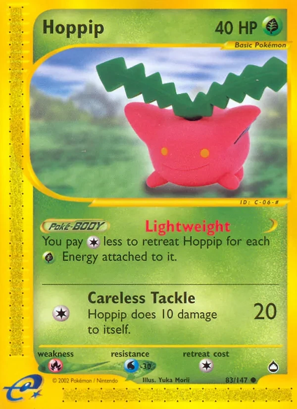 Hoppip 83/147 Aquapolis Pokémon card