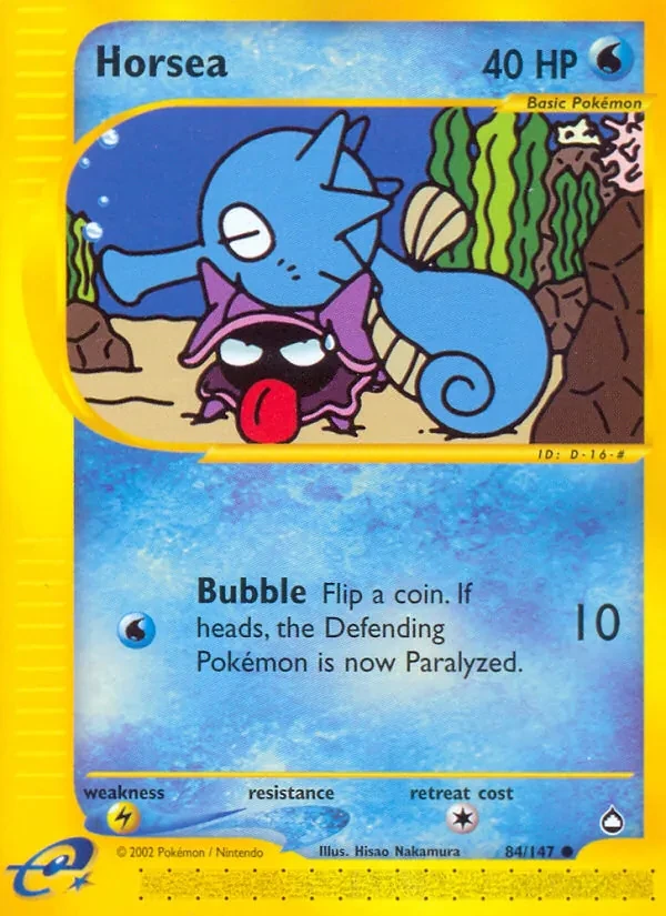 Horsea 84/147 Aquapolis Pokémon card