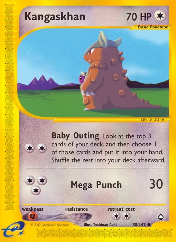 Kangaskhan 88/147 Aquapolis Pokémon card