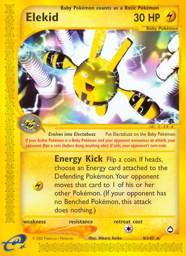 Elekid 9/147 Aquapolis Pokémon Karte