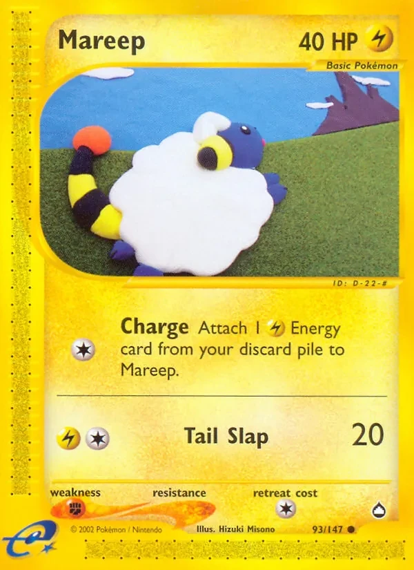Mareep 93/147 Aquapolis Pokémon card