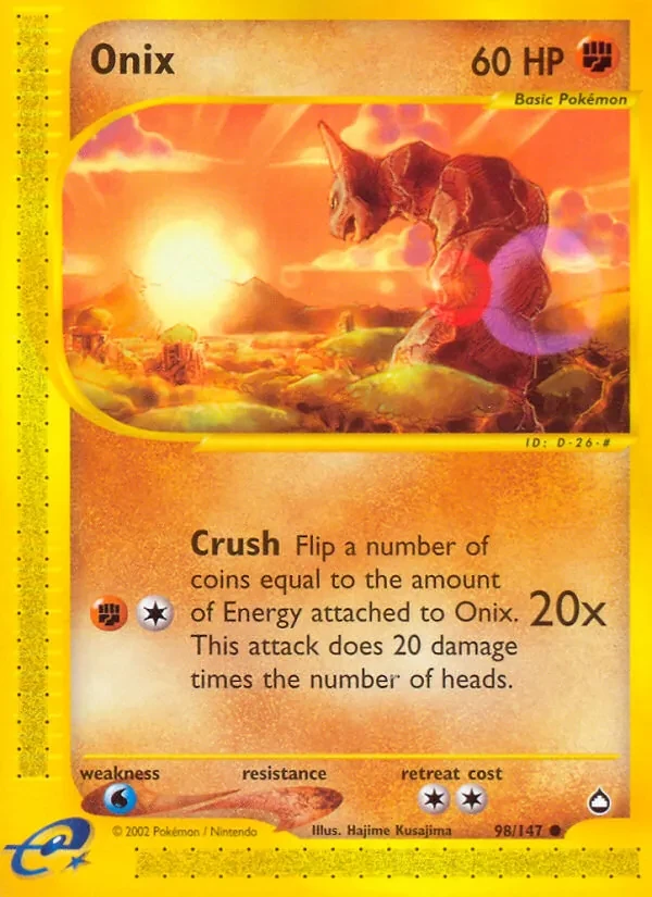 Onix 98/147 Aquapolis Pokémon Karte