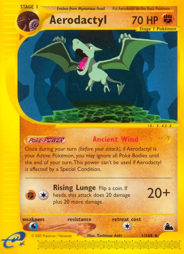 Aerodactyl 1/144 Skyridge Pokémon card
