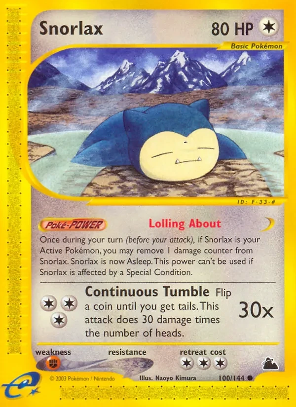 Snorlax 100/144 Skyridge Pokémon card
