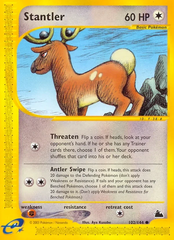 Stantler 102/144 Skyridge Pokémon card