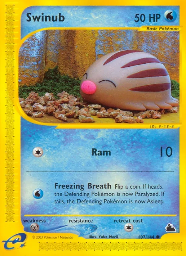 Swinub 107/144 Skyridge Pokémon card