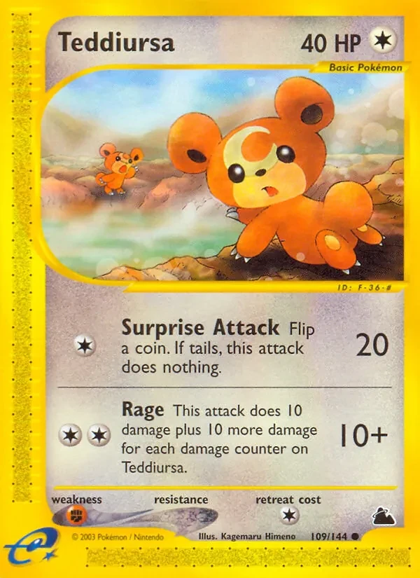 Teddiursa 109/144 Skyridge Pokémon card