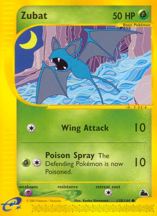 Zubat 118/144 Skyridge Pokémon card