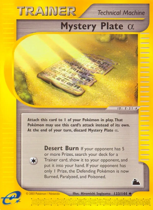 Mystery Plate α 133/144 Skyridge Pokémon card