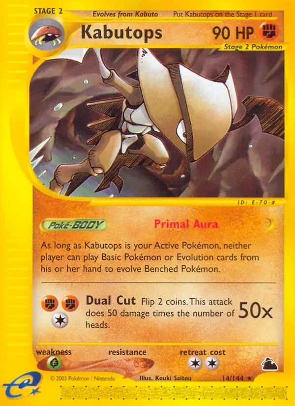 Kabutops 14/144 Skyridge Pokémon card