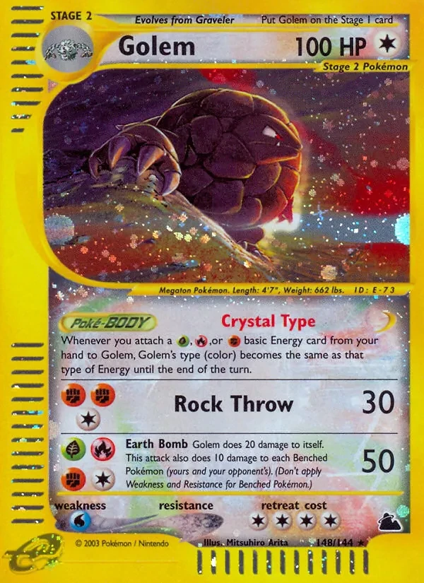 Golem 148/144 Skyridge Pokémon card
