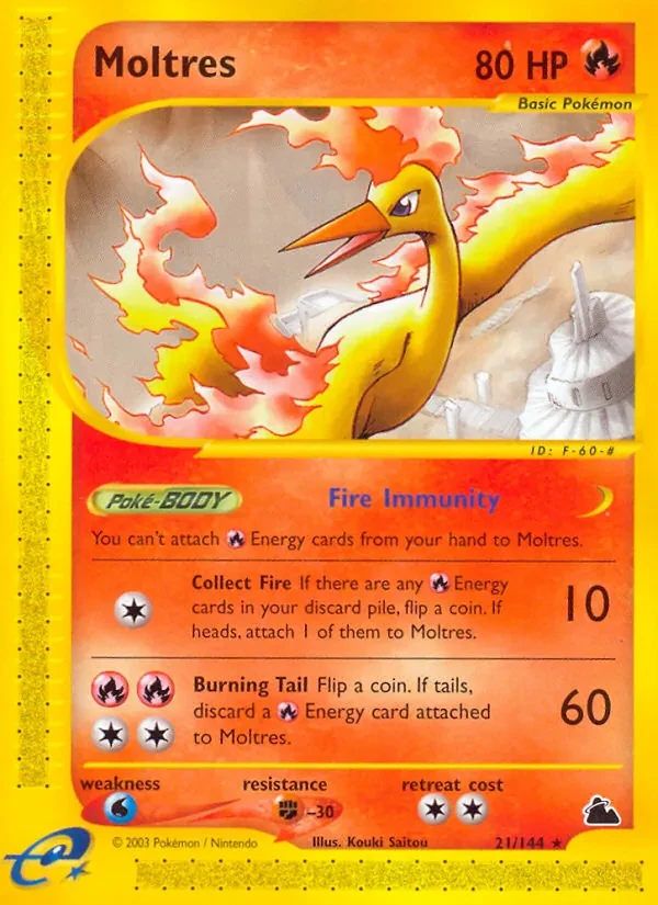 Moltres 21/144 Skyridge Pokémon card