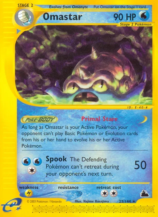 Omastar 23/144 Skyridge Pokémon card