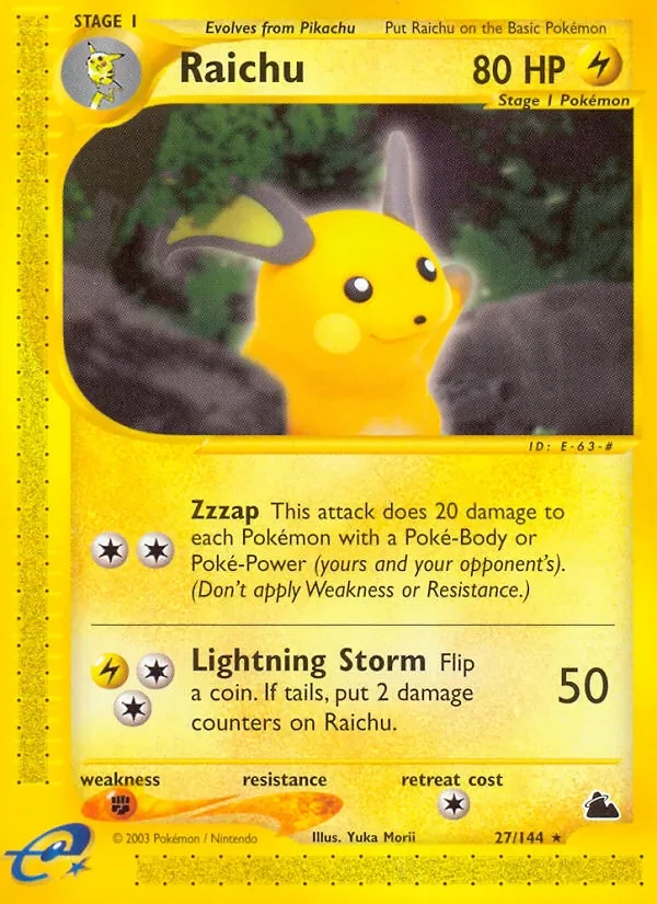 Raichu 27/144 Skyridge Pokémon card