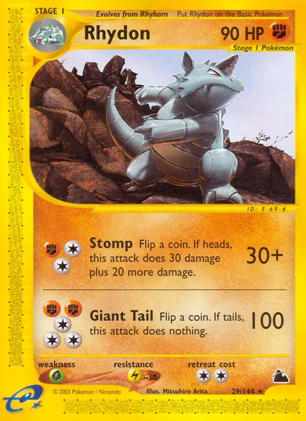 Rhydon 29/144 Skyridge Pokémon card