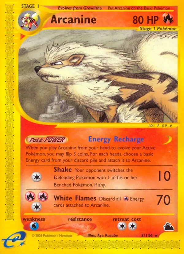 Arcanine 3/144 Skyridge Pokémon card