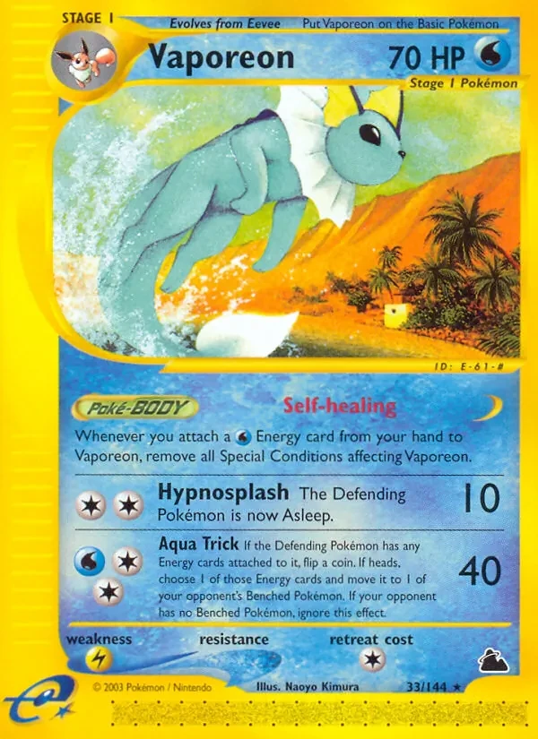 Vaporeon 33/144 Skyridge Pokémon Karte