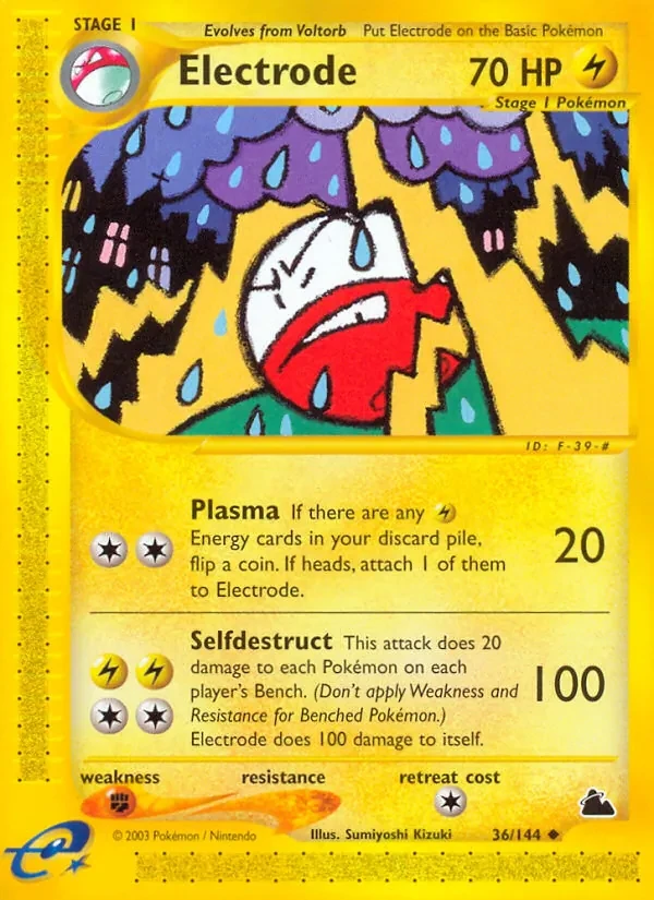 Electrode 36/144 Skyridge Pokémon card