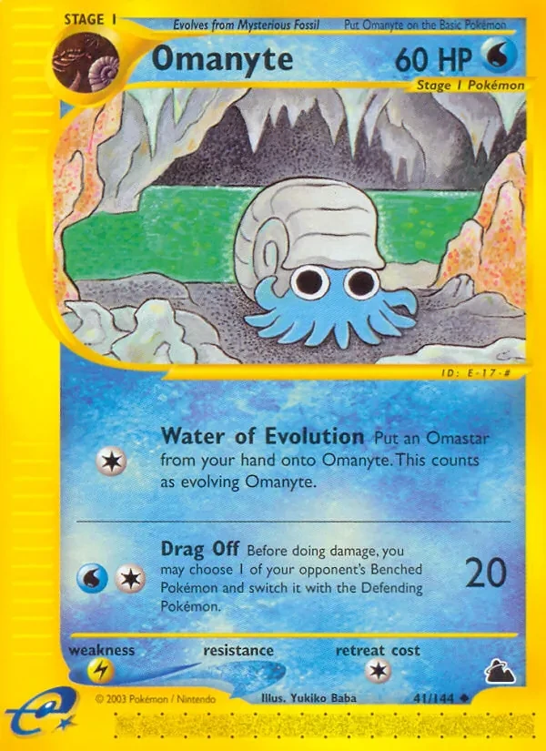 Omanyte 41/144 Skyridge Pokémon card