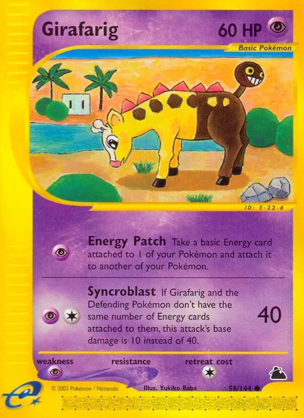Girafarig 58/144 Skyridge Pokémon card
