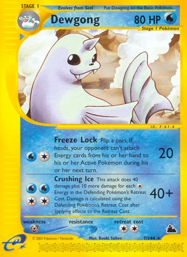 Dewgong 7/144 Skyridge Pokémon card