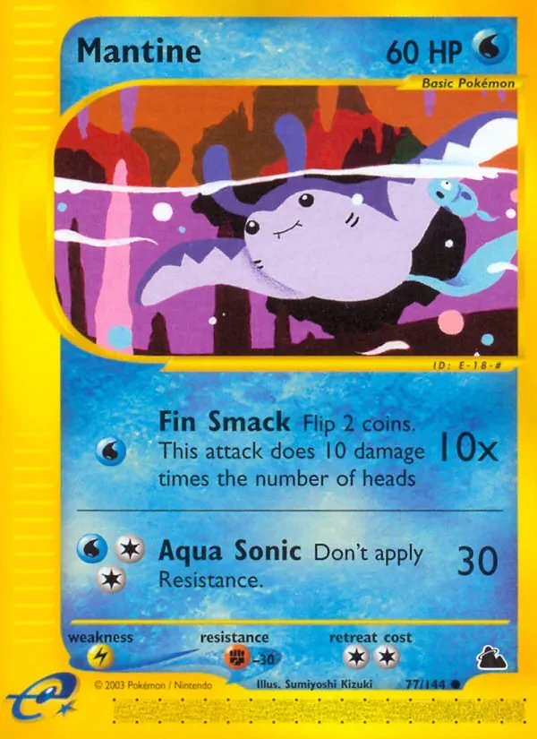 Mantine 77/144 Skyridge Pokémon Karte