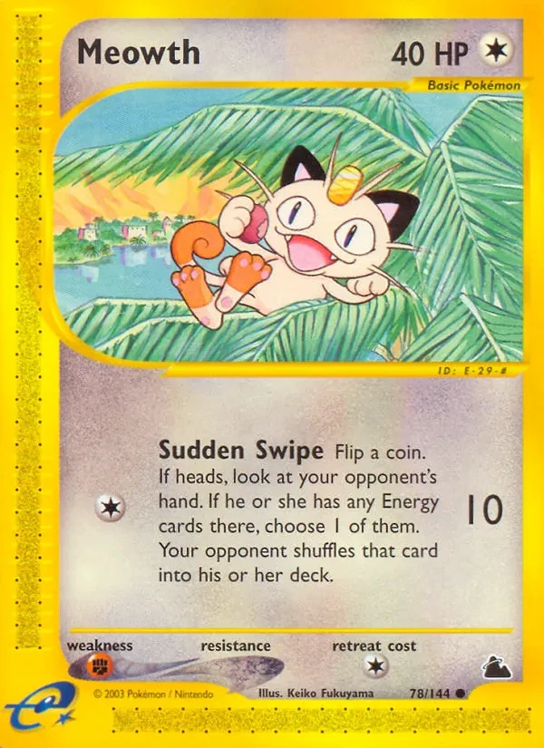 Meowth 78/144 Skyridge Pokémon card