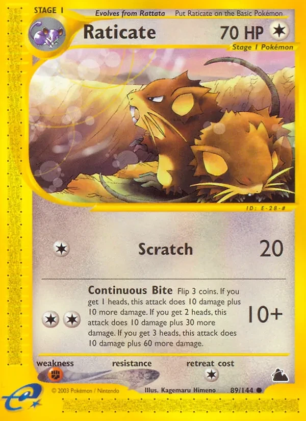 Raticate 89/144 Skyridge Pokémon card