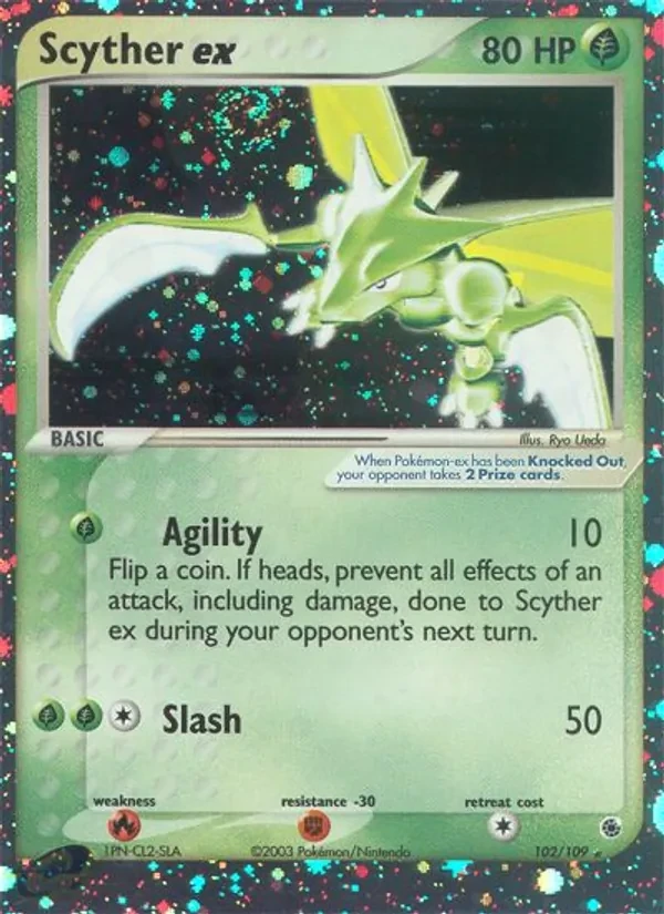 Scyther ex 102/109 Ruby & Sapphire Pokémon card