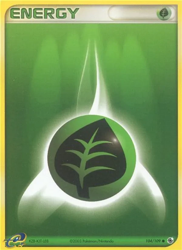 Grass Energy 104/109 Ruby & Sapphire Pokémon card