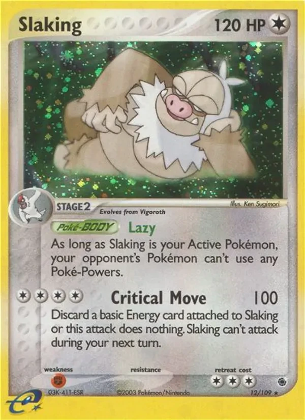 Slaking 12/109 Ruby & Sapphire Pokémon card