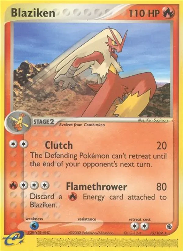 Blaziken 15/109 Ruby & Sapphire Pokémon card