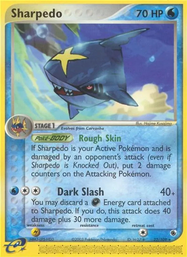 Sharpedo 22/109 Ruby & Sapphire Pokémon card