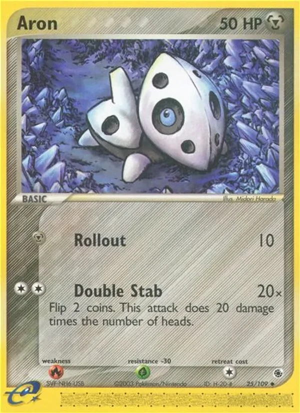Aron 25/109 Ruby & Sapphire Pokémon card