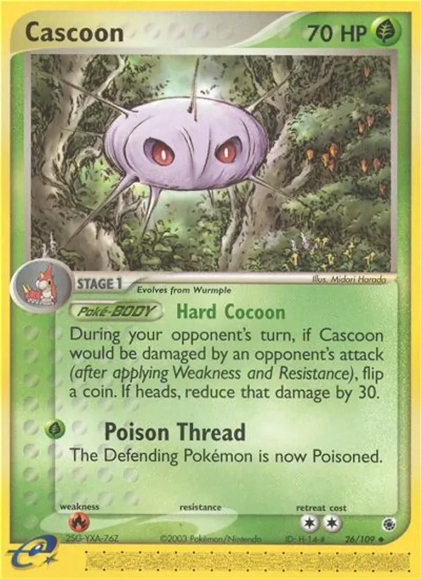 Cascoon 26/109 Ruby & Sapphire Pokémon card