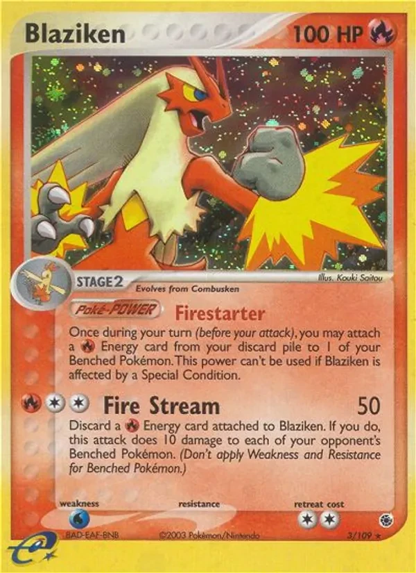 Blaziken 3/109 Ruby & Sapphire Pokémon card