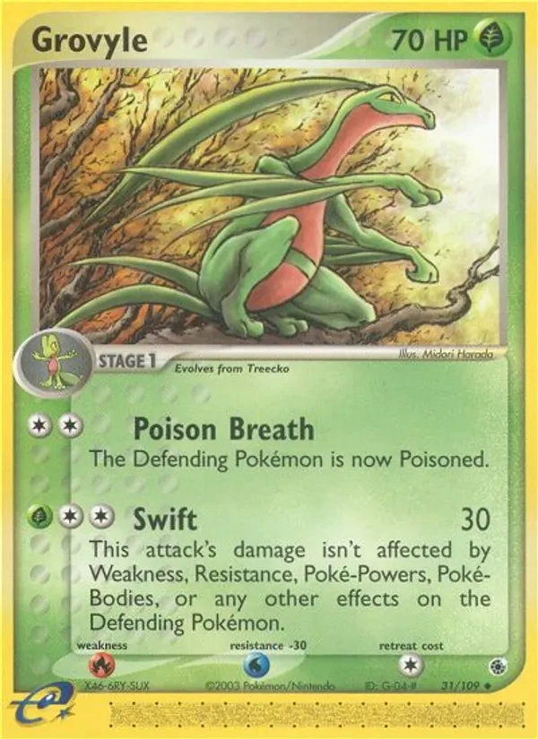Grovyle 31/109 Ruby & Sapphire Pokémon card