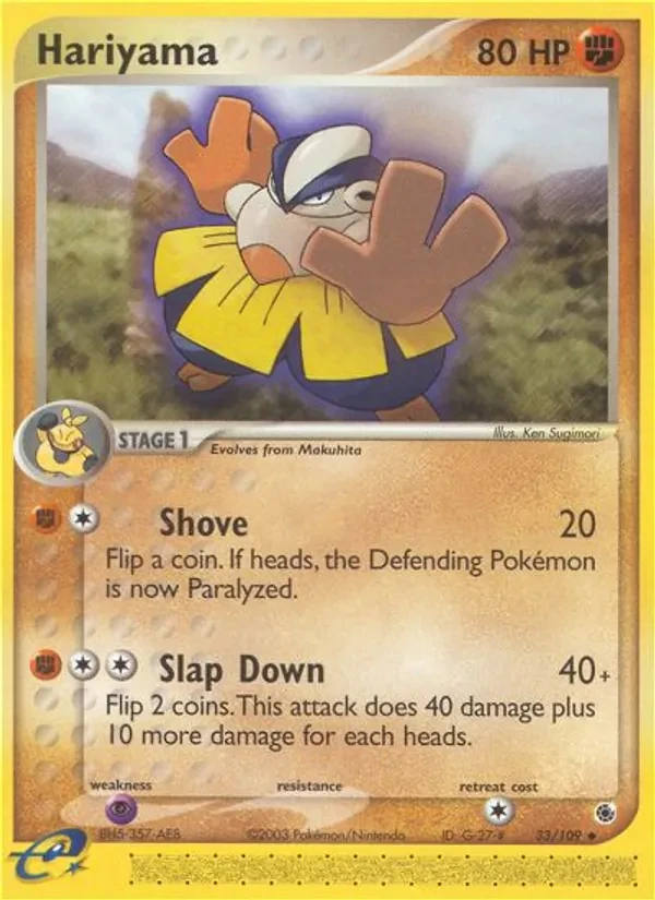 Hariyama 33/109 Ruby & Sapphire Pokémon card