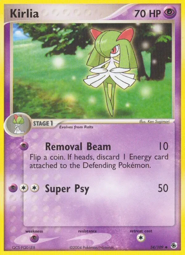 Kirlia 34/109 Ruby & Sapphire Pokémon card