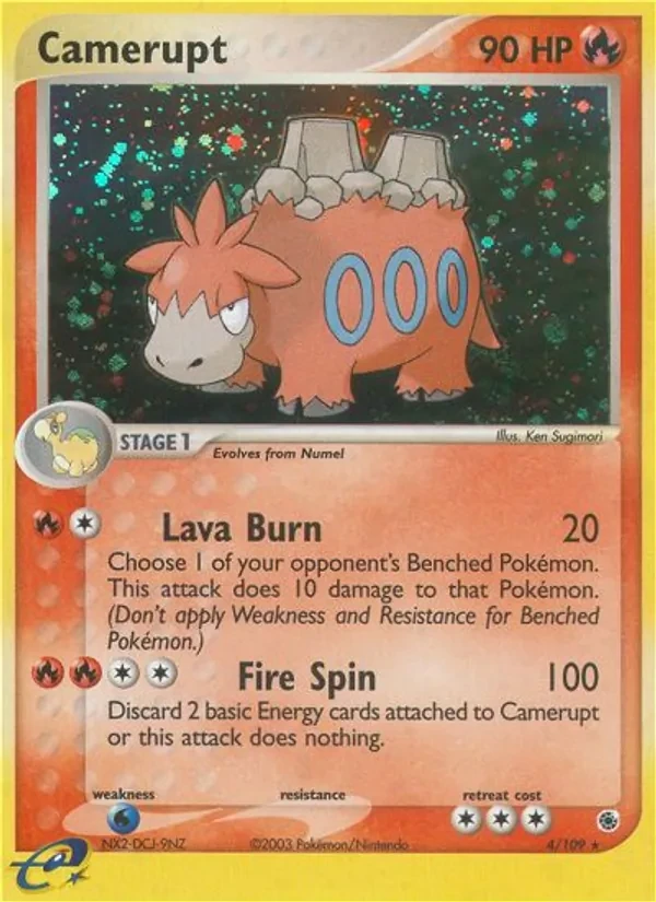 Camerupt 4/109 Ruby & Sapphire Pokémon card