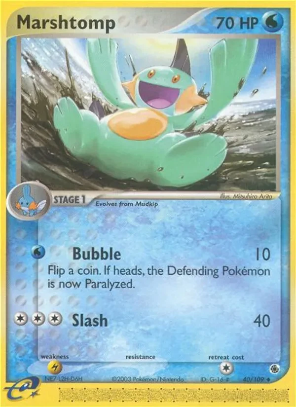 Marshtomp 40/109 Ruby & Sapphire Pokémon card