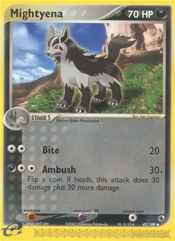 Mightyena 42/109 Ruby & Sapphire Pokémon card