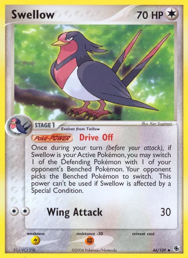 Swellow 46/109 Ruby & Sapphire Pokémon card