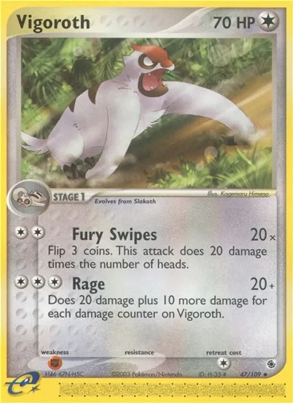 Vigoroth 47/109 Ruby & Sapphire Pokémon card