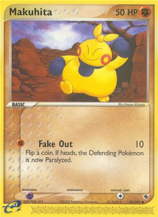Makuhita 58/109 Ruby & Sapphire Pokémon card