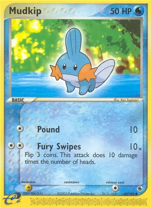 Mudkip 60/109 Ruby & Sapphire Pokémon card