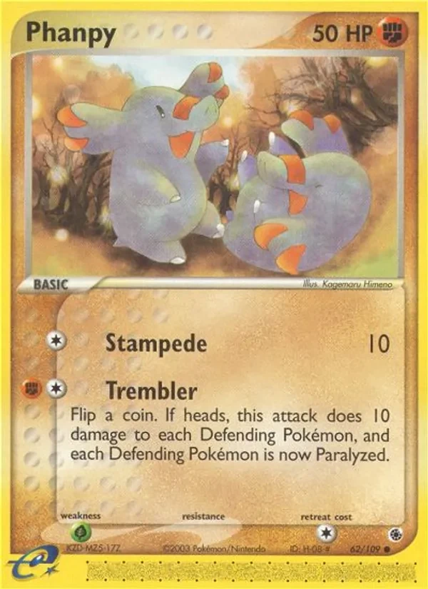 Phanpy 62/109 Ruby & Sapphire Pokémon card